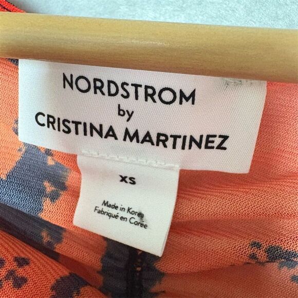 Y2K Christina Martinez Nordstrom Red Ruched Sheer Long Sleeve Blouse Size xs - Picture 8 of 8